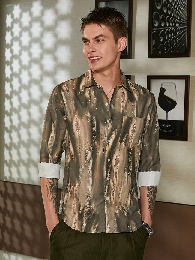 Men Pickle Green Earthy Oversized Shirt