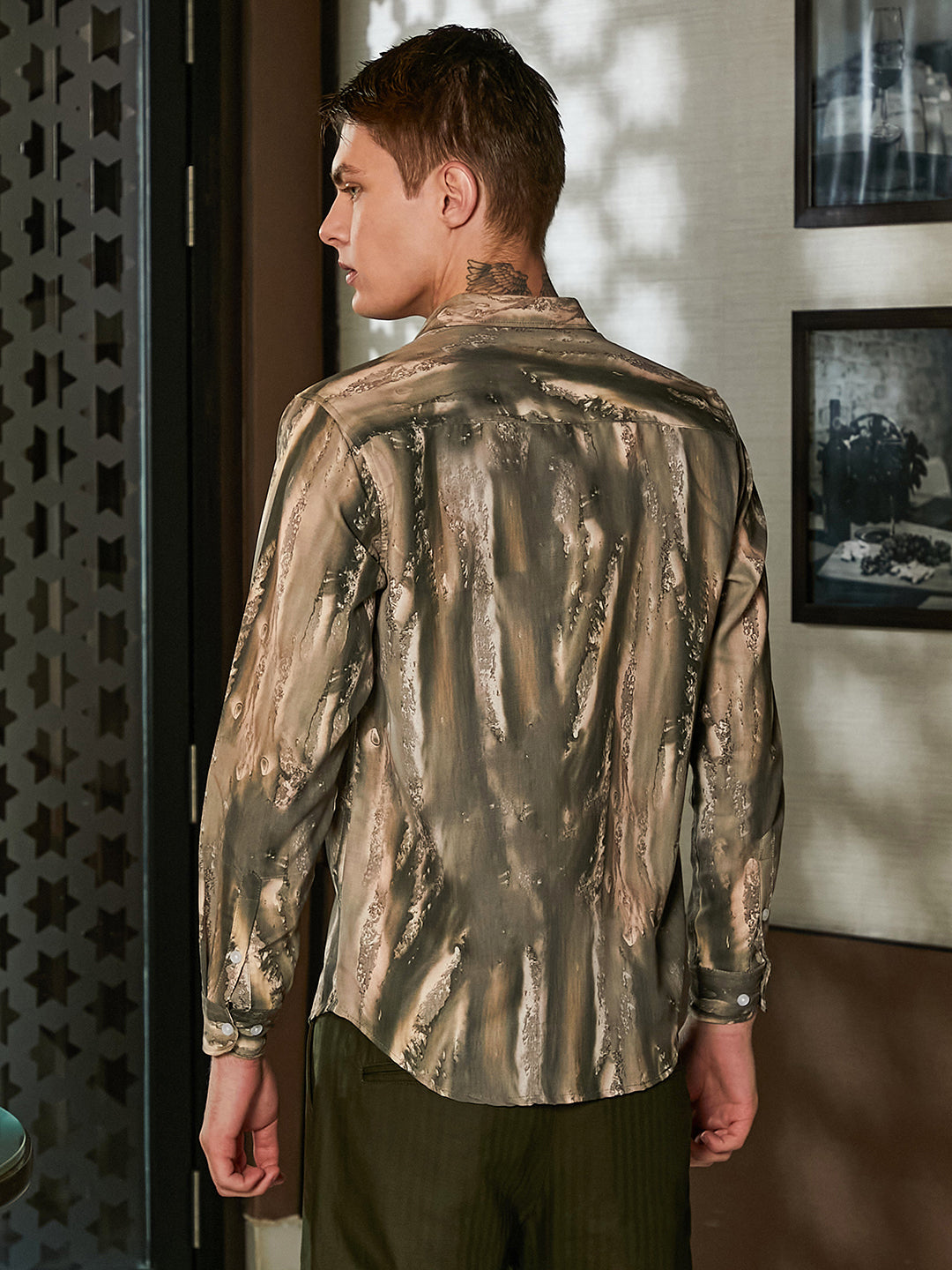Men Pickle Green Earthy Oversized Shirt