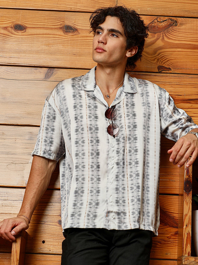 Men Satin Regular Printed Shirt