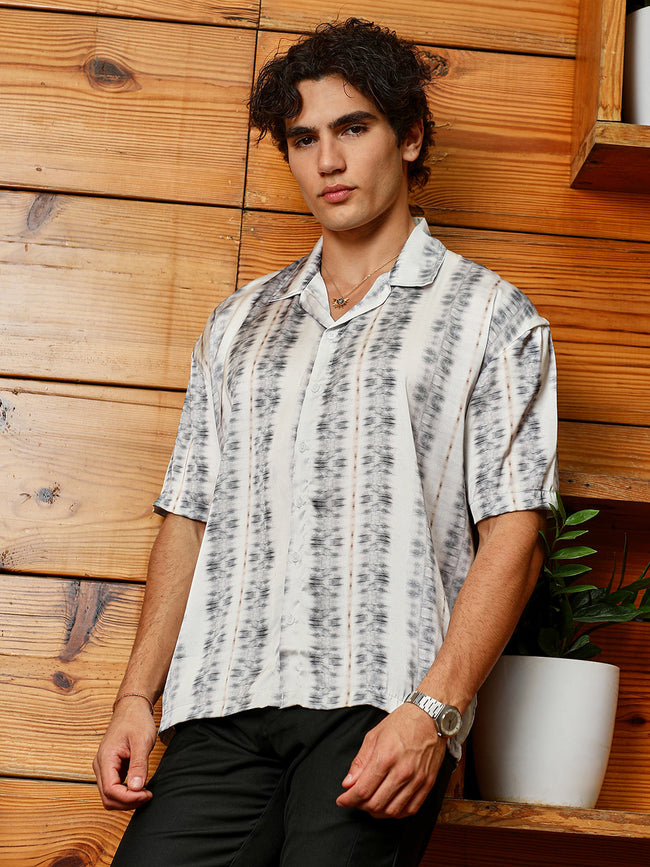 Men Satin Regular Printed Shirt