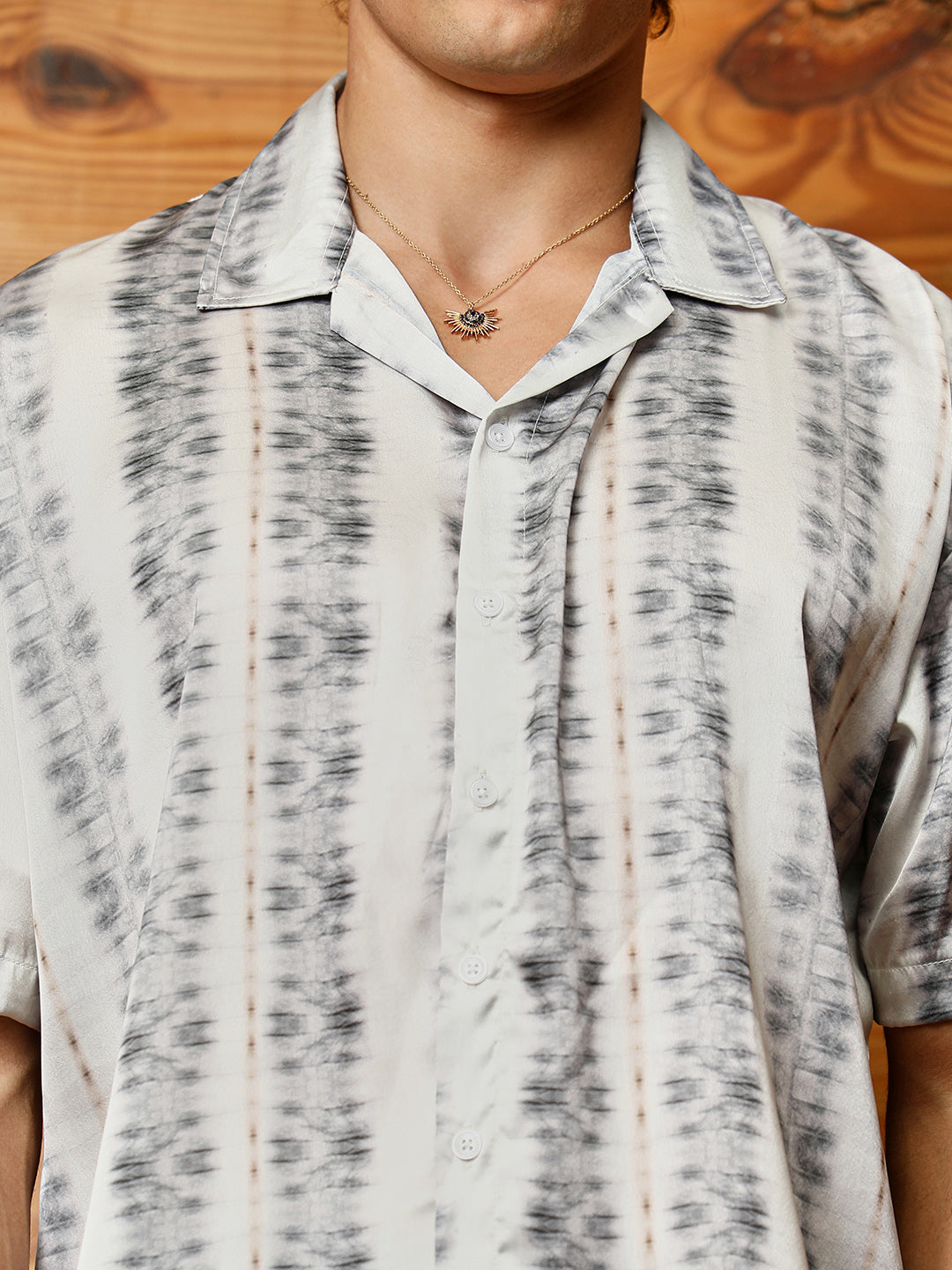 Men Satin Regular Printed Shirt