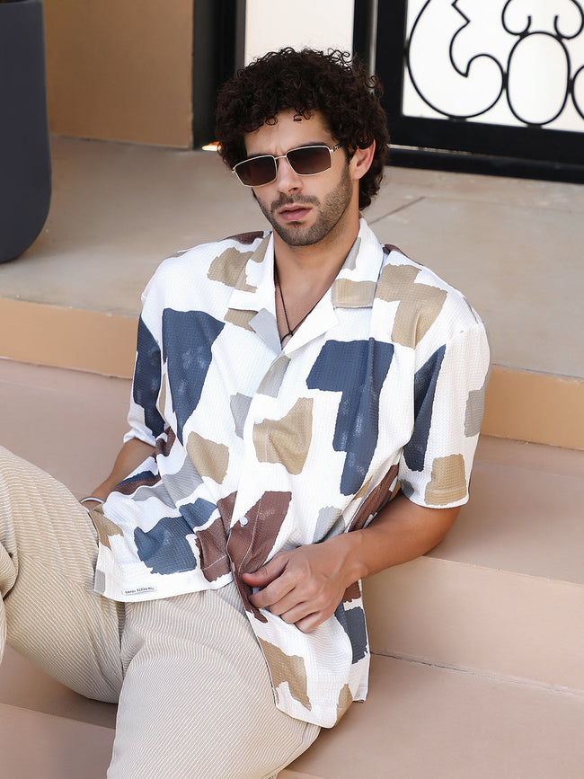 Men Multicolour Bristle-Chaos Oversized Shirt