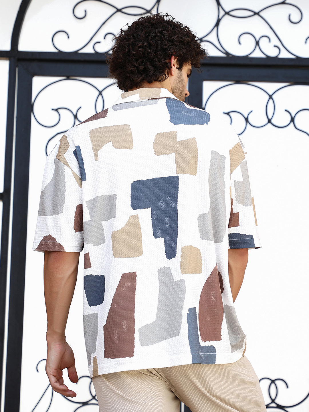 Men Multicolour Bristle-Chaos Oversized Shirt