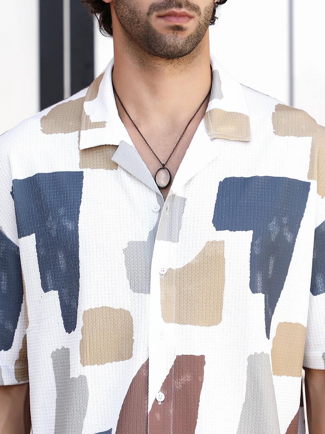 Men Multicolour Bristle-Chaos Oversized Shirt