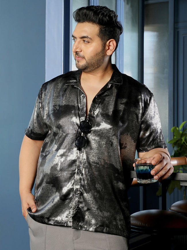 Men Black Abstract Shirt
