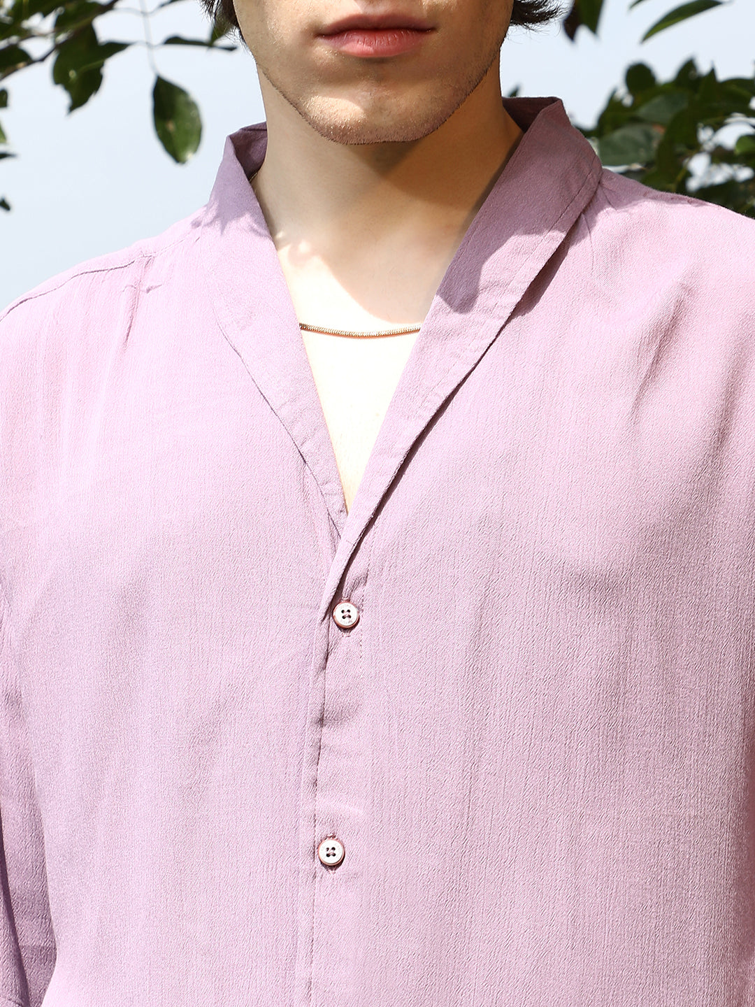 Men Mauve Purple Solid Breezy Shirt