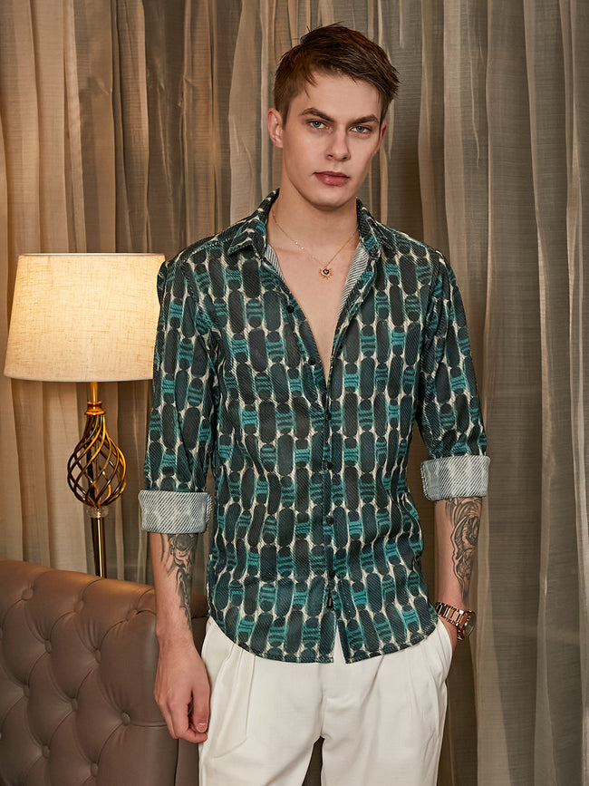 Men Multicolour Indie-Mesh Shirt