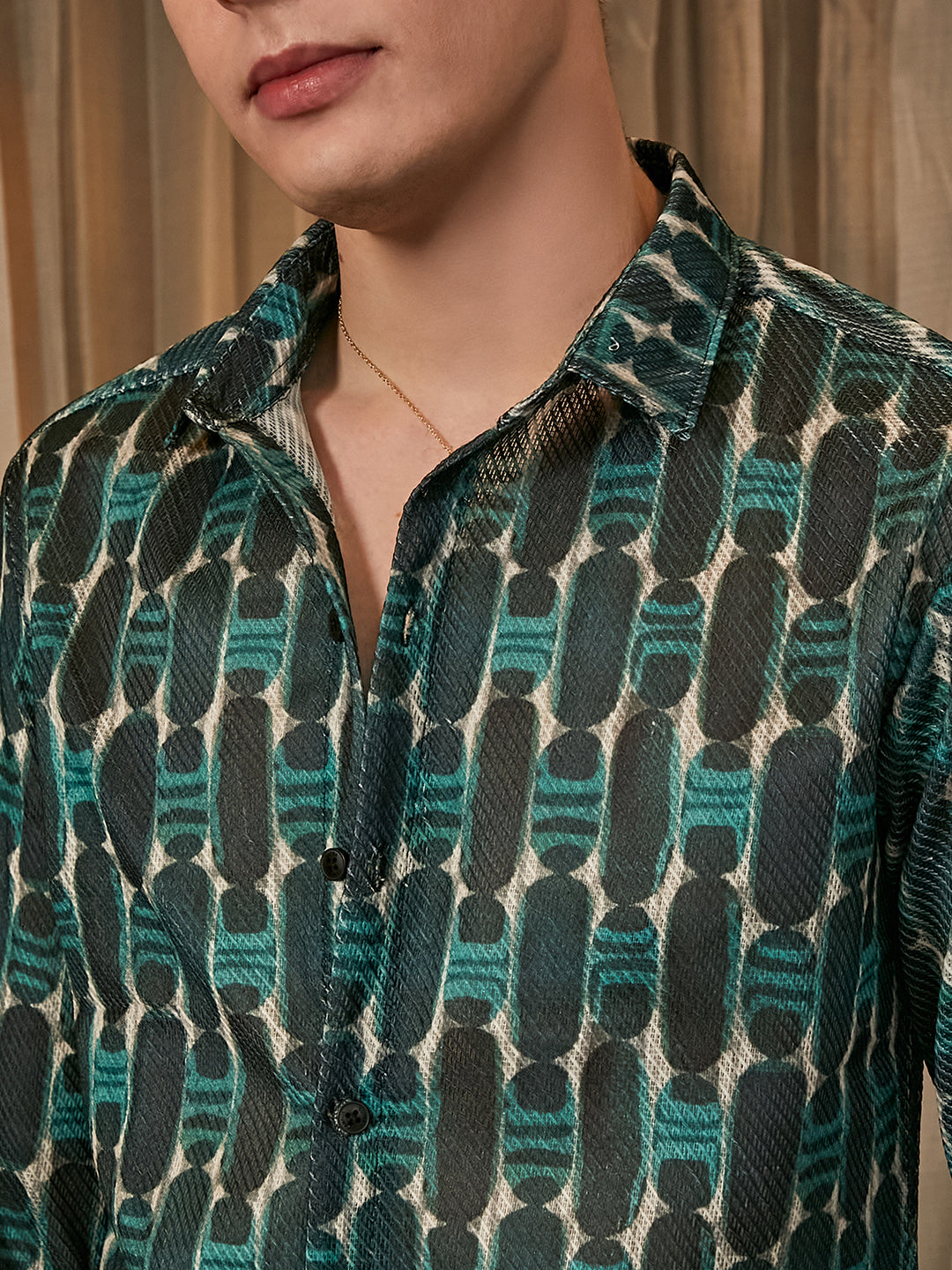 Men Multicolour Indie-Mesh Shirt