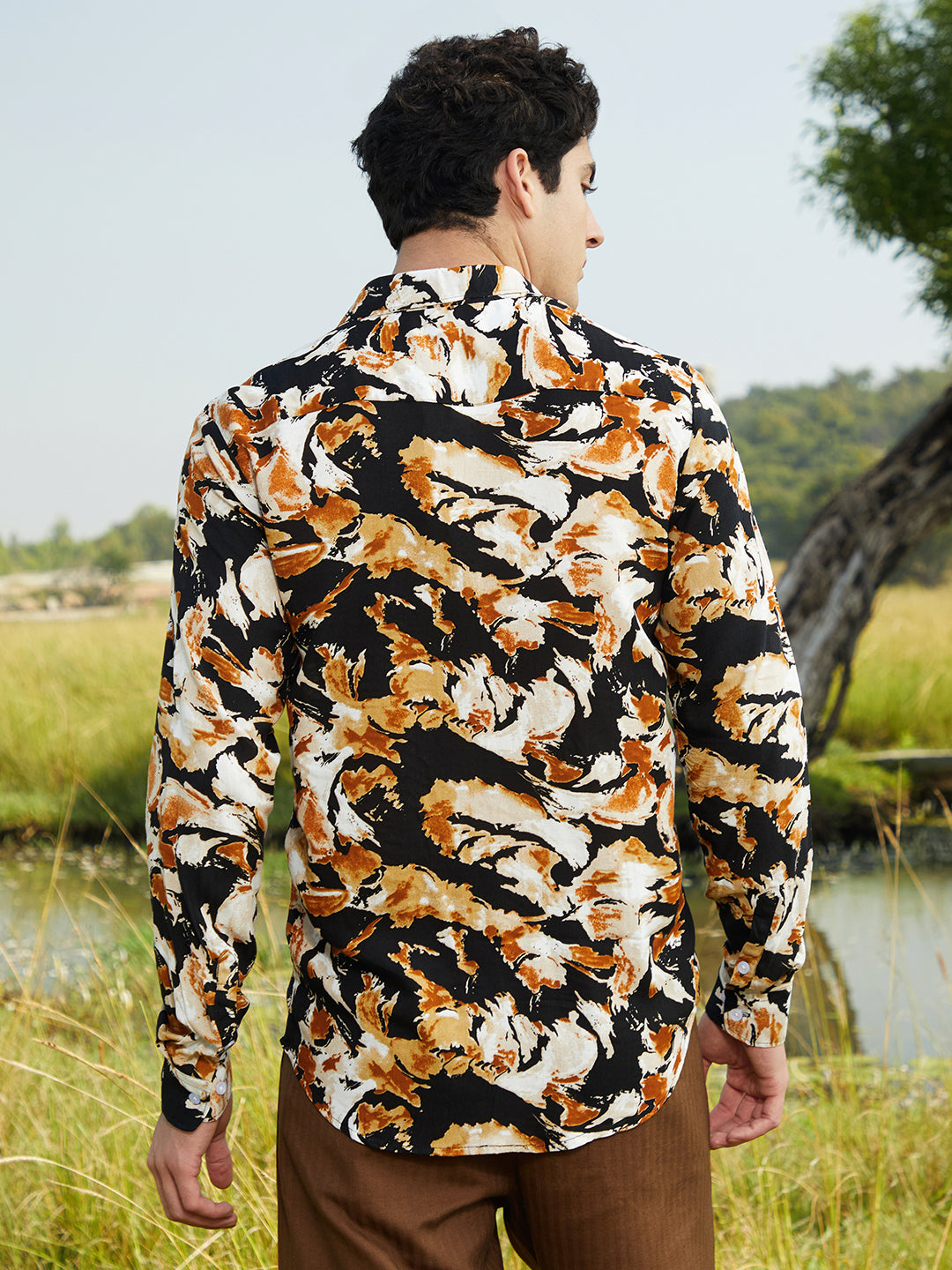 Men Viscose Regular Printed Shirt