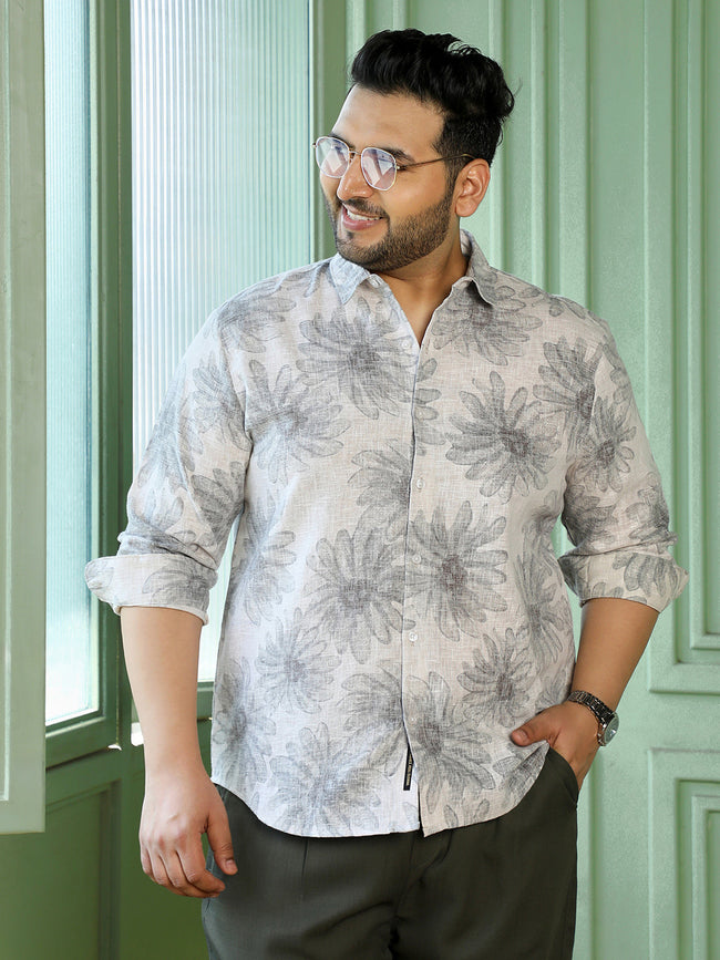 Men Off-White Floral Shirt