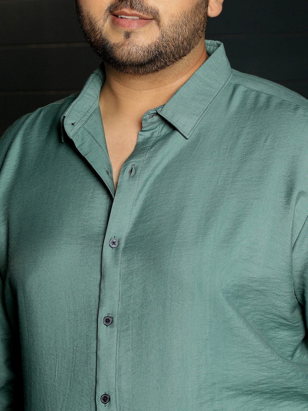 Men Sage Green Solid Shirt