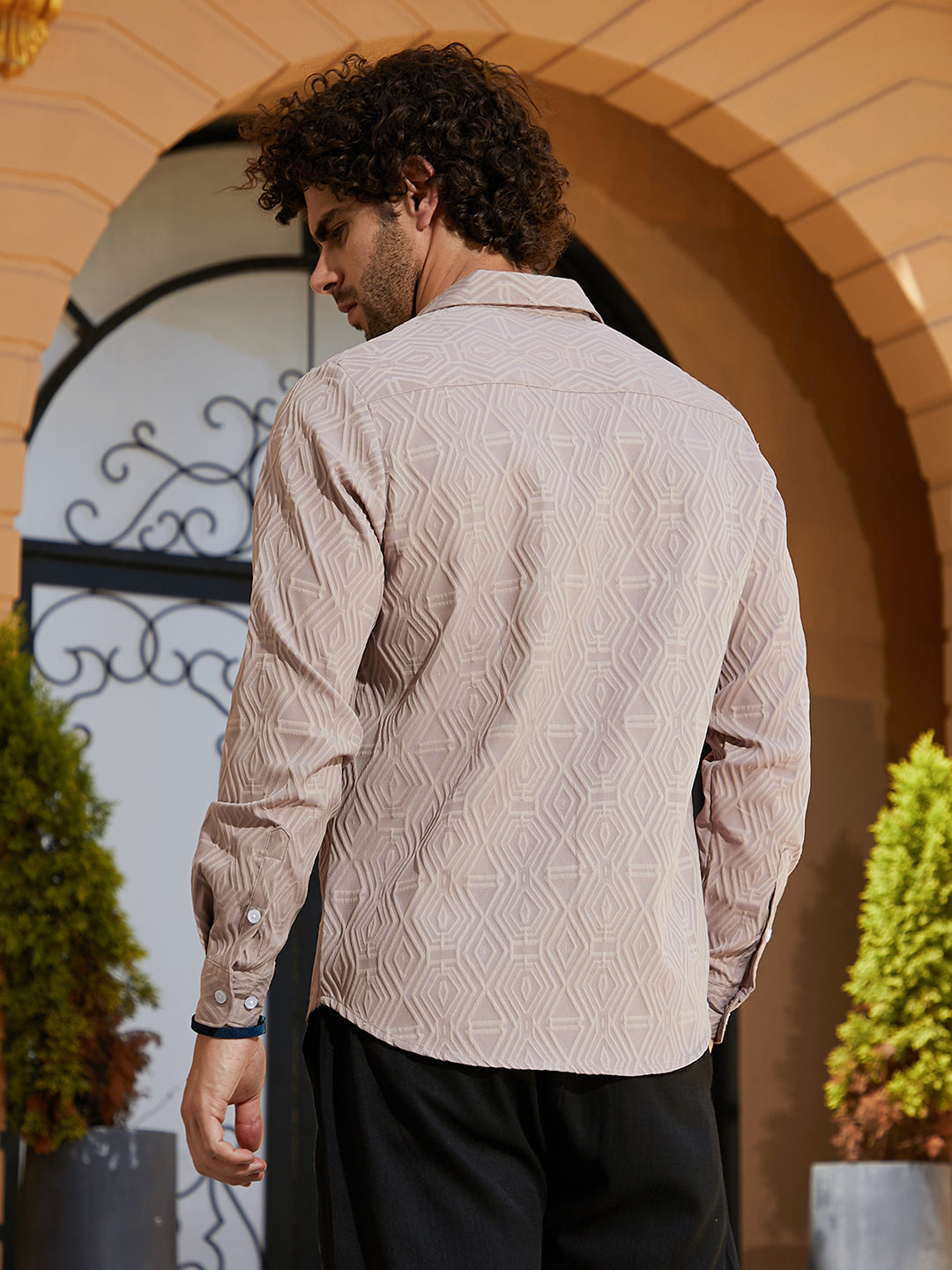 Men Dusty Pink Illuminator-Tactile Shirt