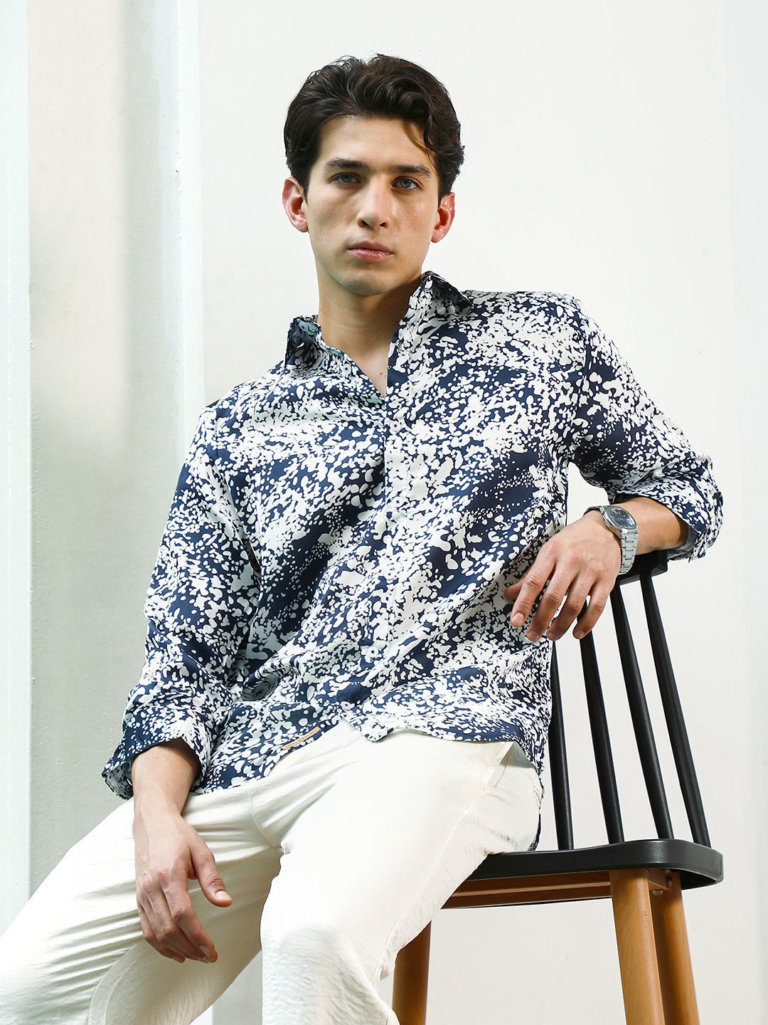 Men Viscose Regular Abstract Shirt