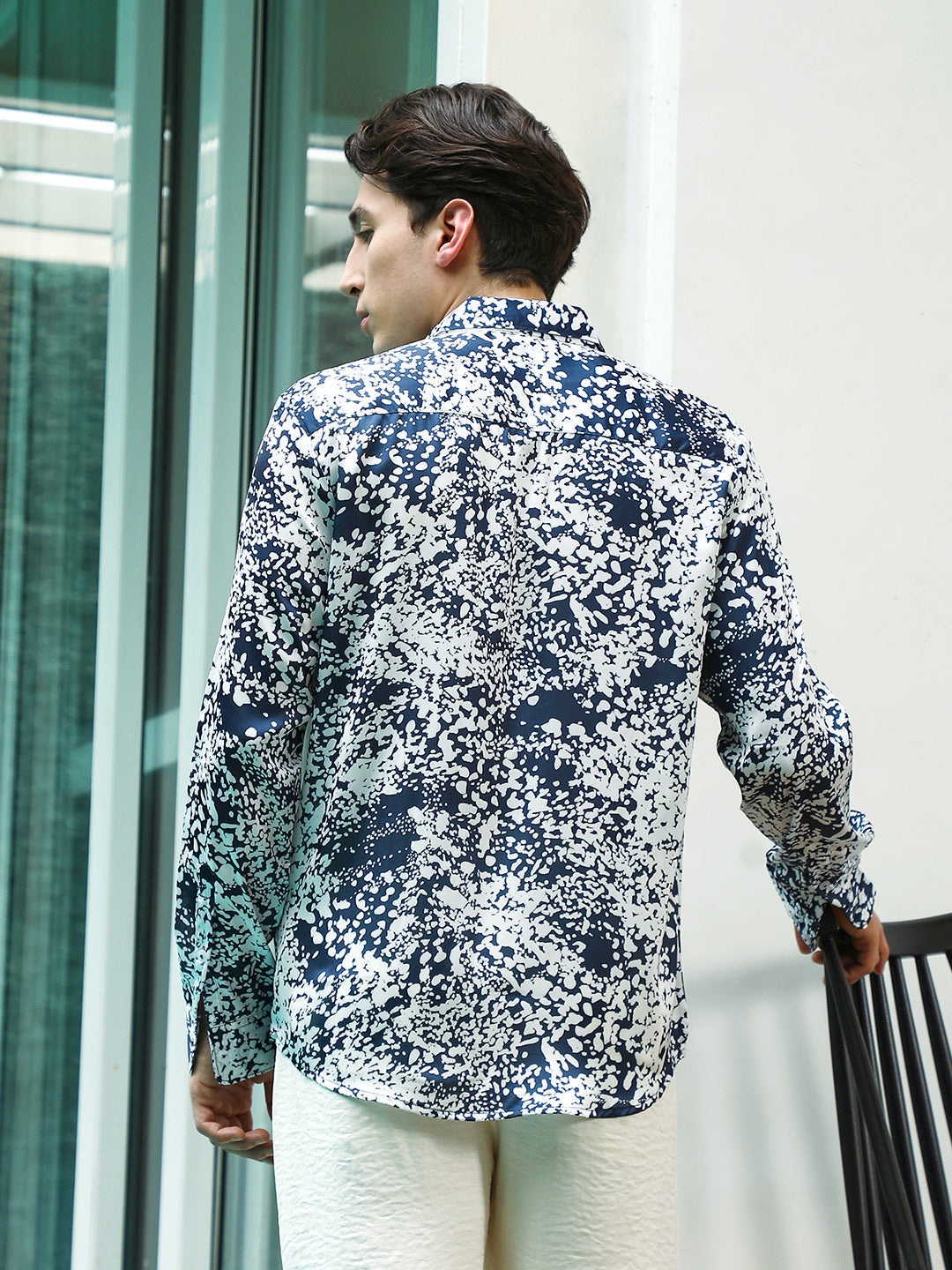 Men Viscose Regular Abstract Shirt