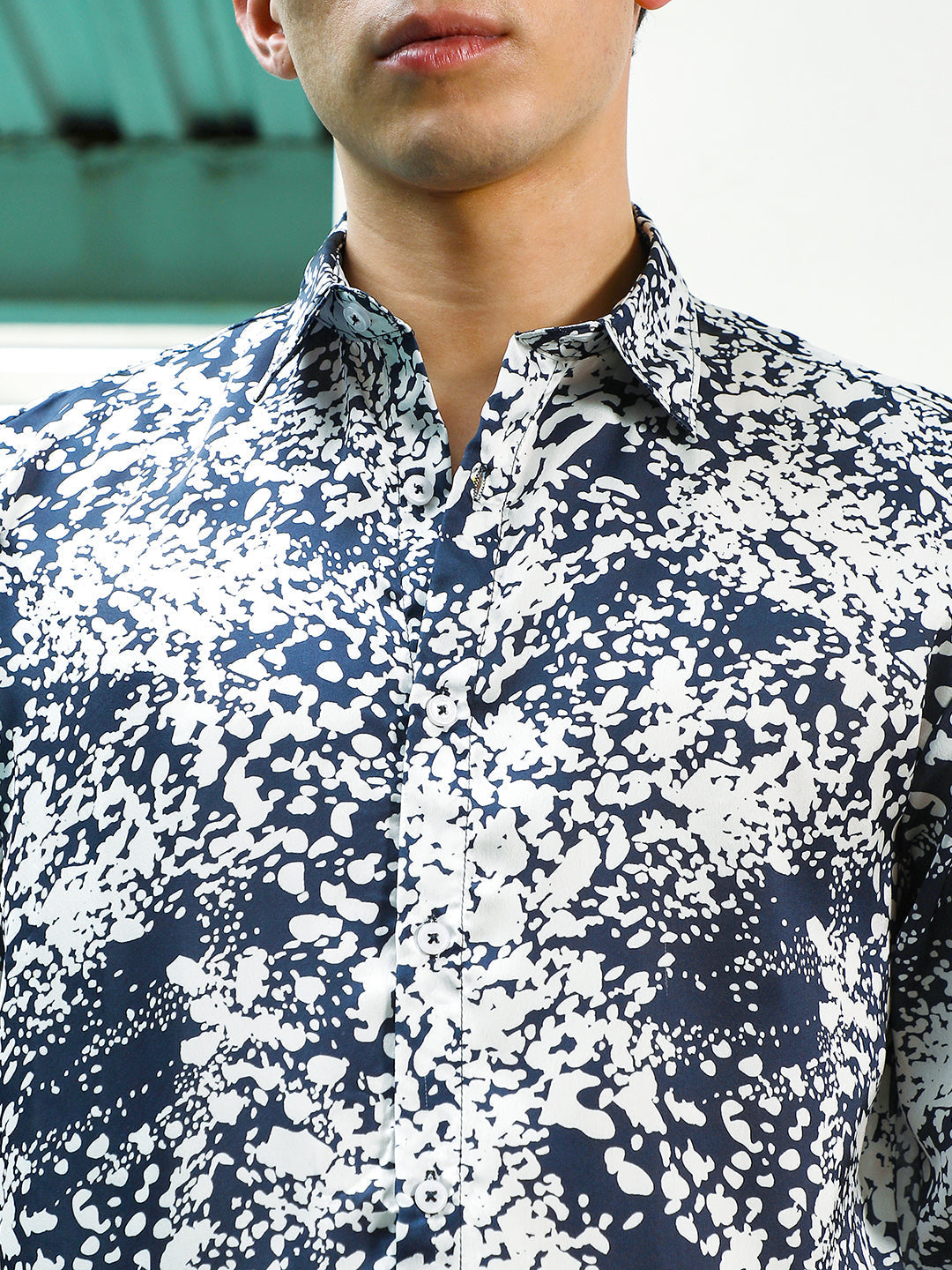 Men Viscose Regular Abstract Shirt