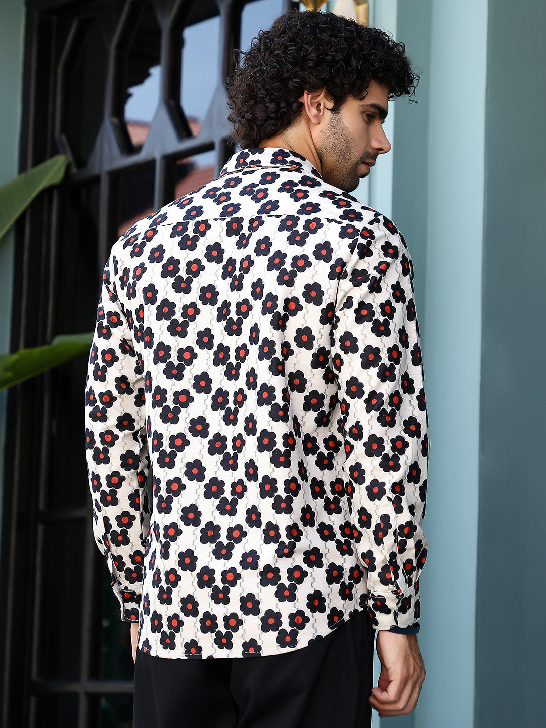Men Blended Fabric Regular Printed Shirt