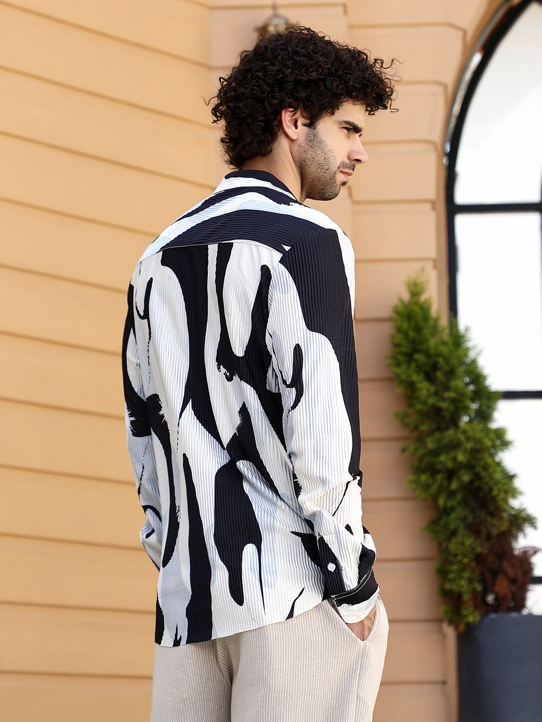 Men Blended Fabric Regular Printed Shirt