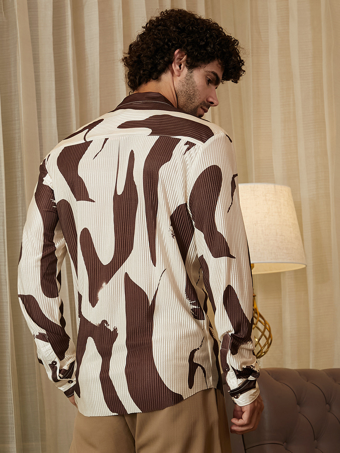 Men Blended Fabric Regular Printed Shirt