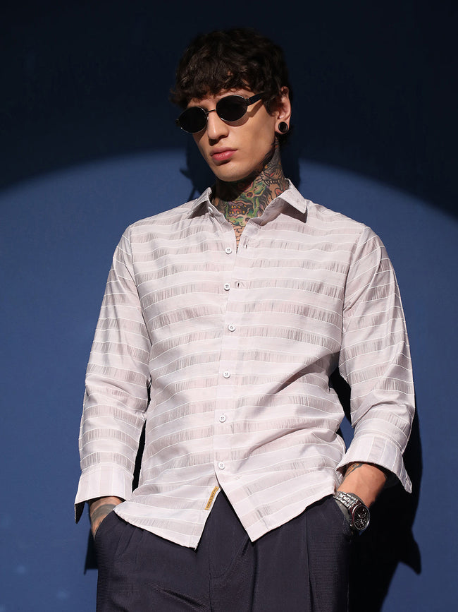 Men Off-White Parallel-Stripe Shirt
