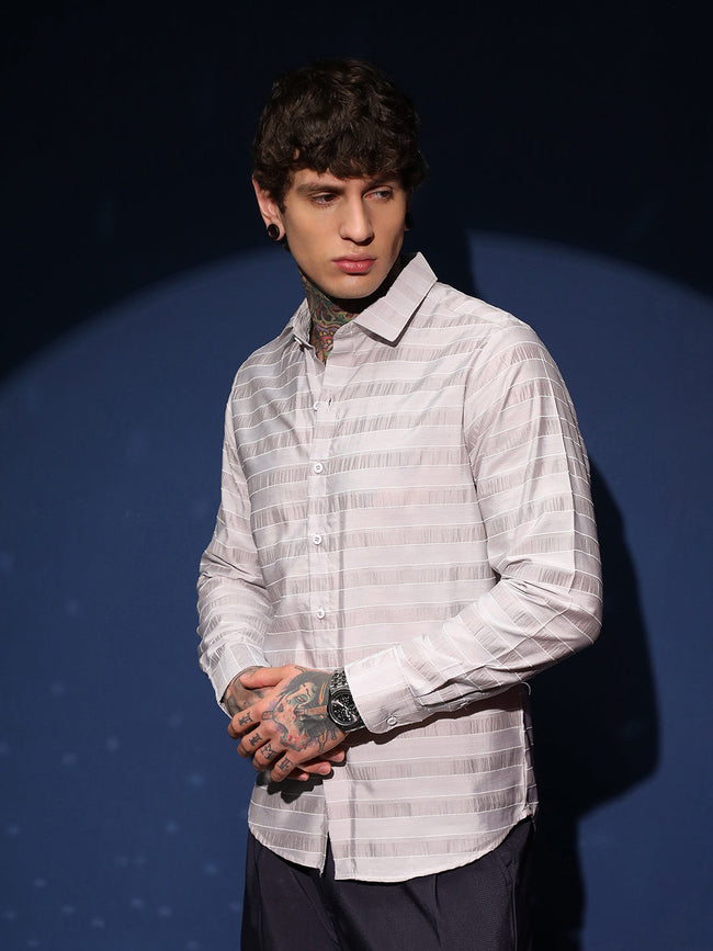 Men Off-White Parallel-Stripe Shirt