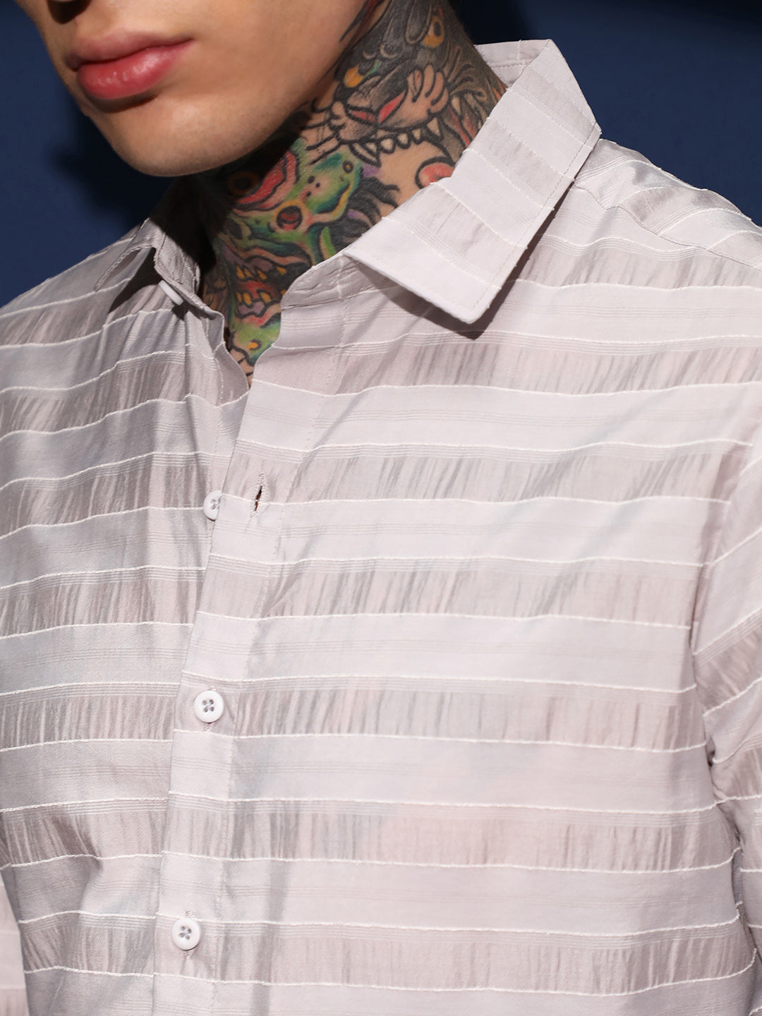 Men Off-White Parallel-Stripe Shirt