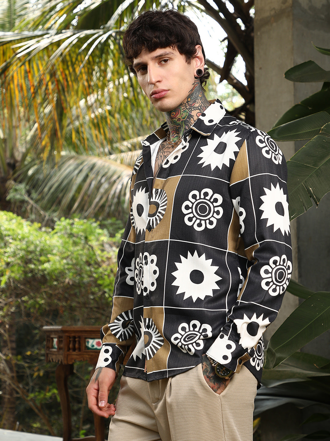 Men Viscose Regular Printed Shirt