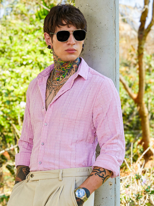 Men Rose Pink Crumble-Revival Shirt