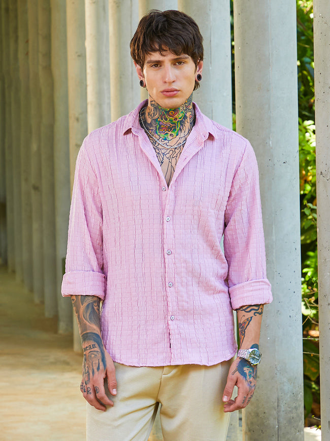 Men Rose Pink Crumble-Revival Shirt
