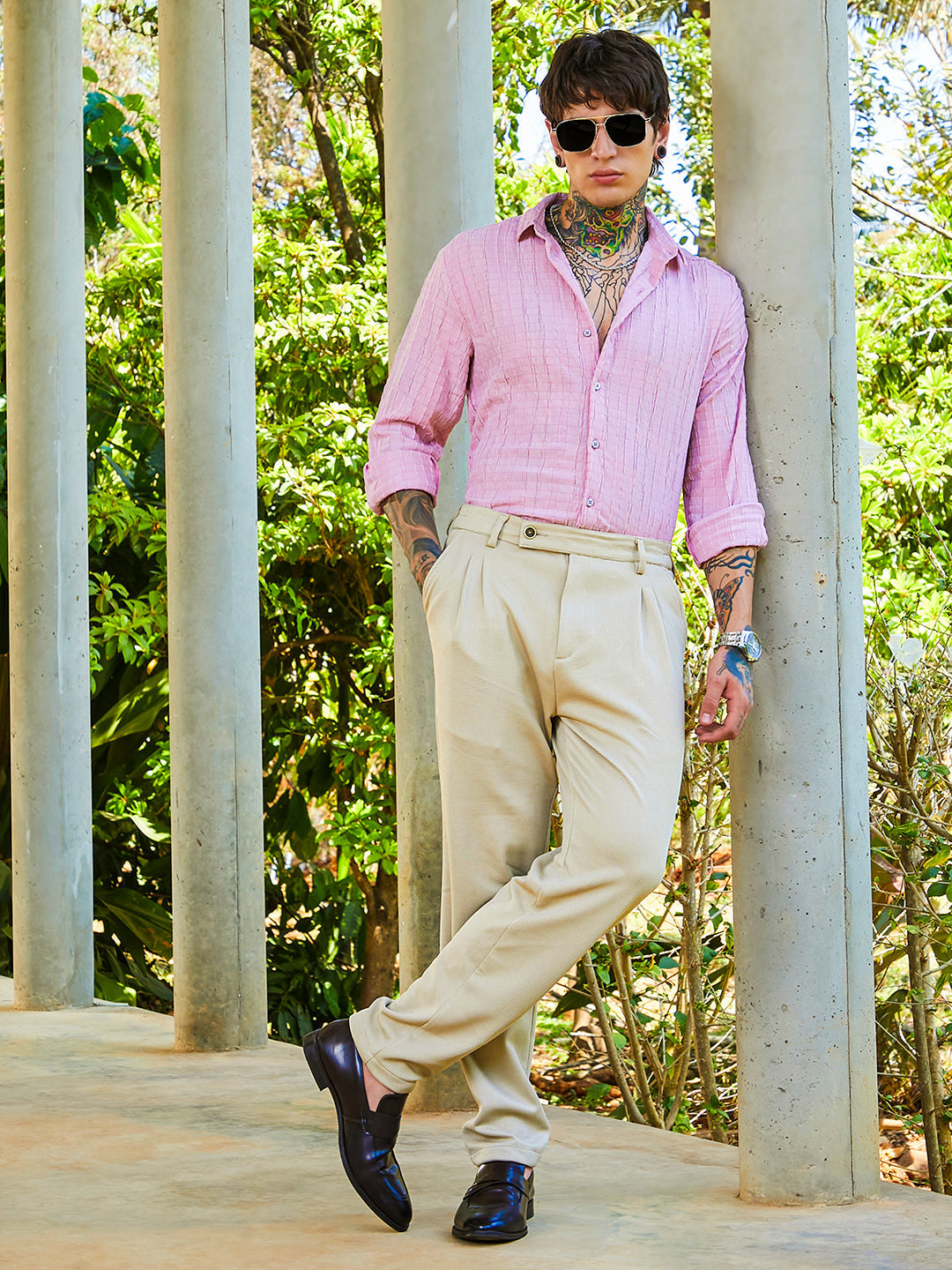 Men Rose Pink Crumble-Revival Shirt