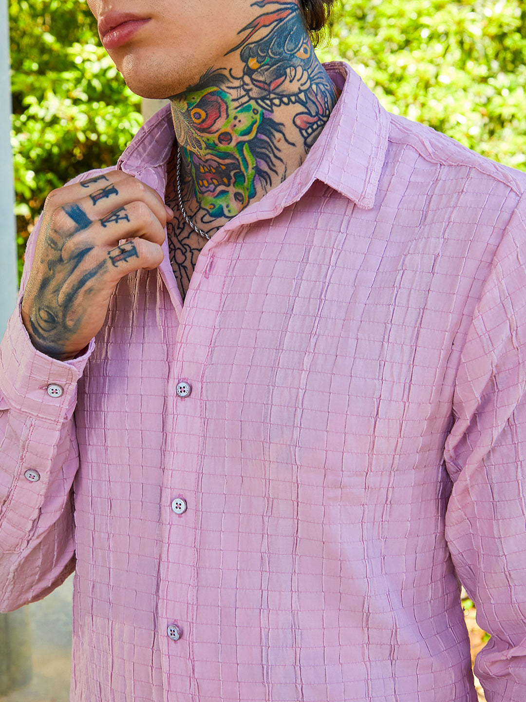 Men Rose Pink Crumble-Revival Shirt
