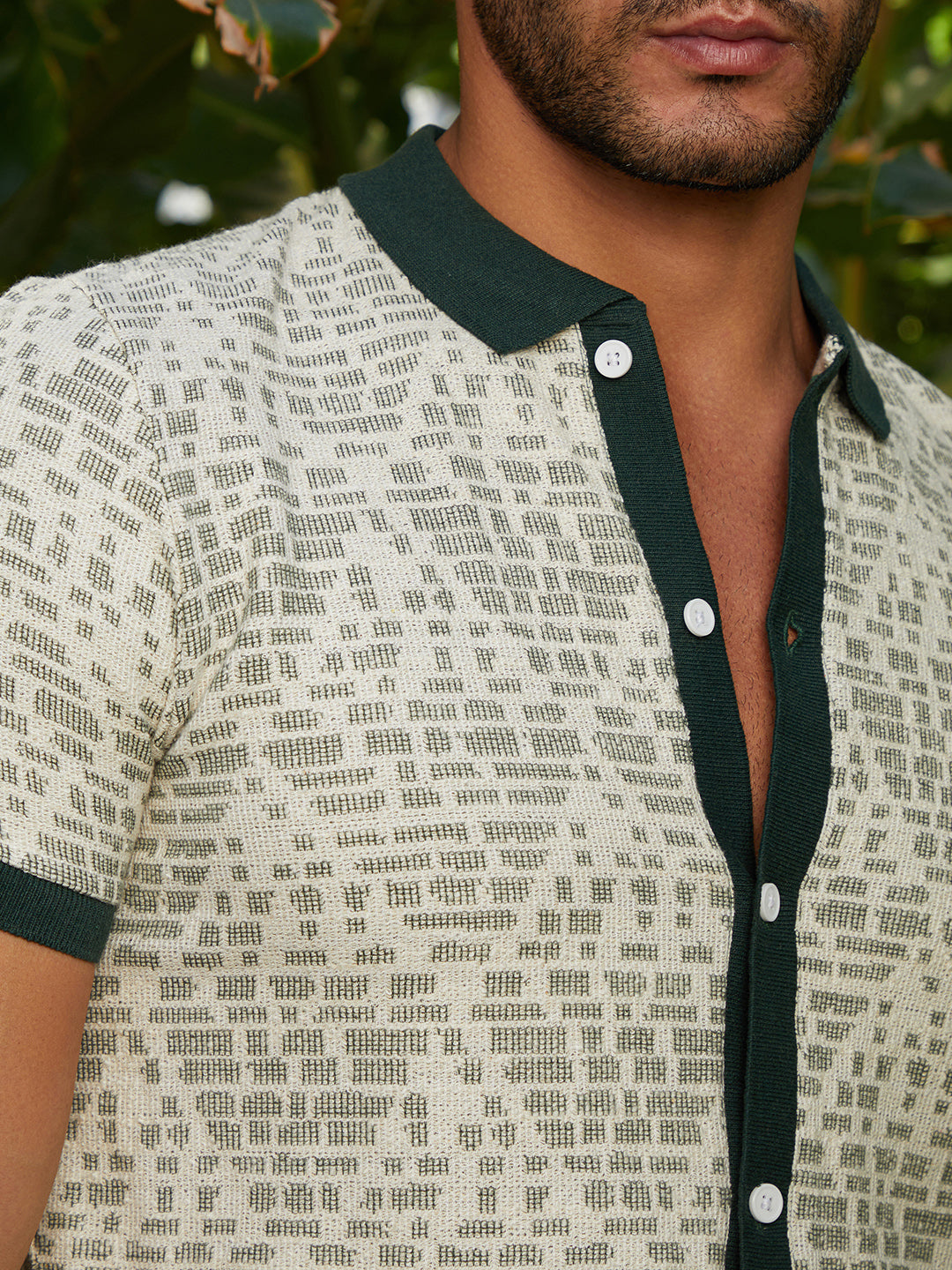 Men Cotton Blend Relaxed Printed Shirt