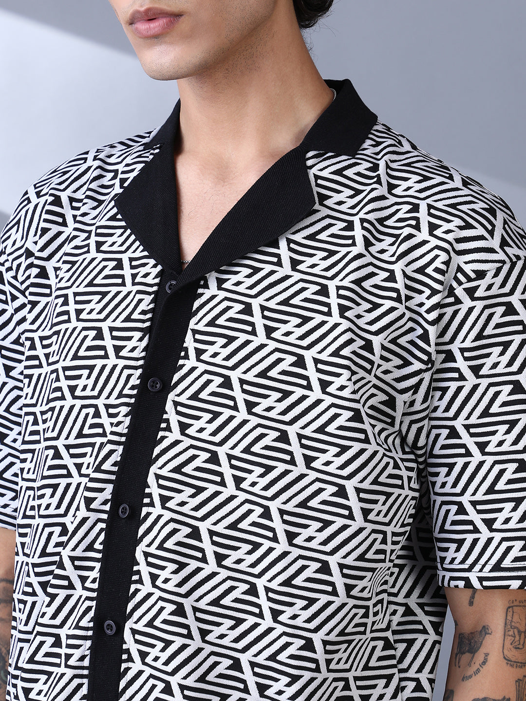 Men Cotton Blend Regular Printed Shirt