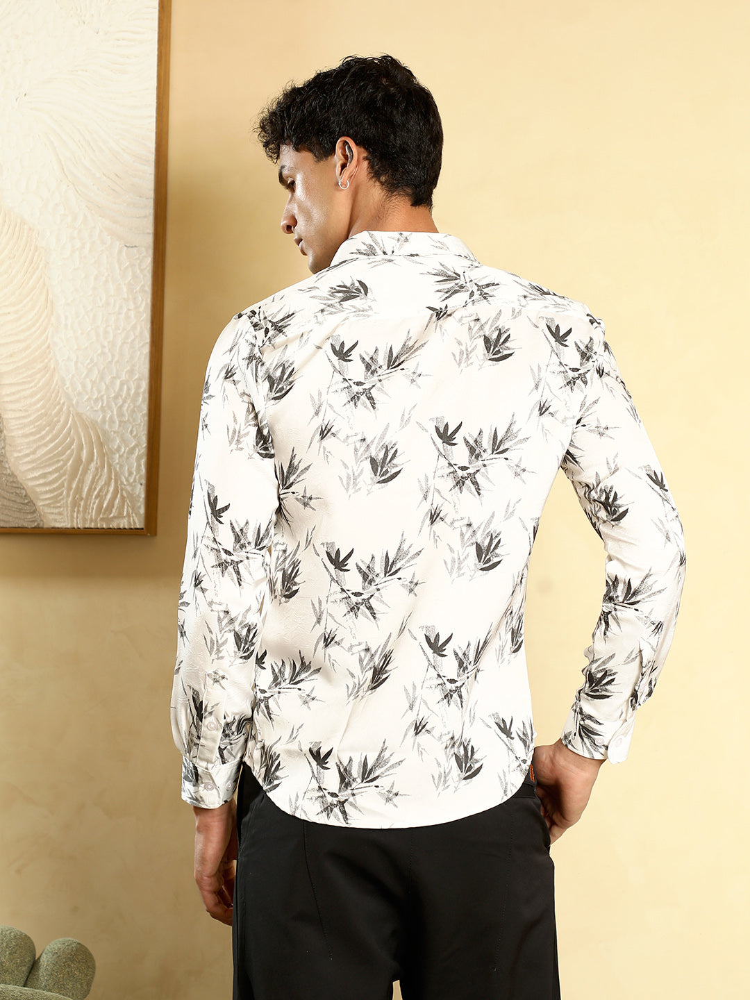 Men Satin Regular Floral Shirt