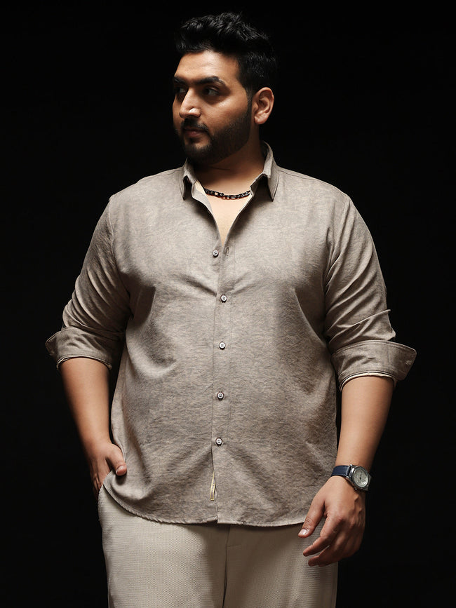Men Cloud Grey Grazed-Fade Imprint Shirt
