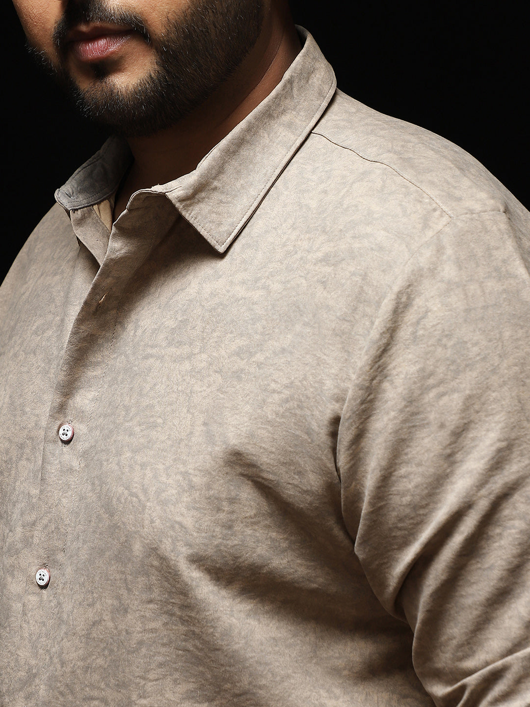 Men Cloud Grey Grazed-Fade Imprint Shirt