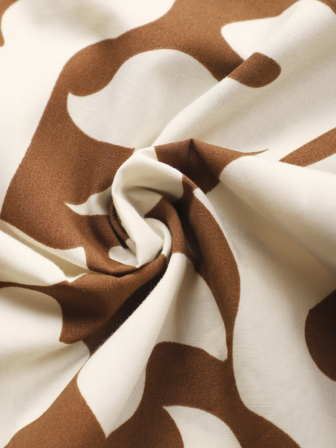 Men Chocolate Brown Contrast-Botanics Imprint Shirt