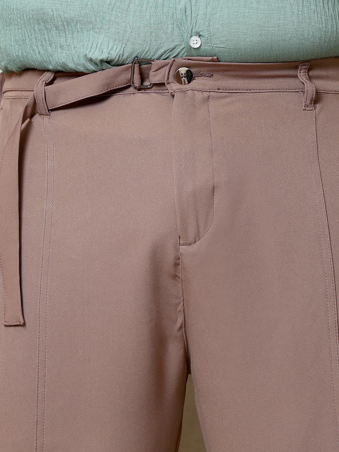 Men Tan Brown Panelled Gurkha Trousers