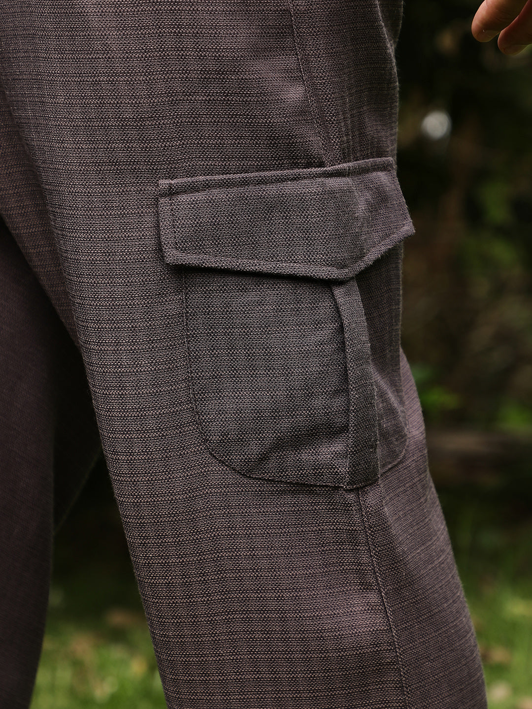Men Coffee Brown Pleated Utility-Tapered Trousers