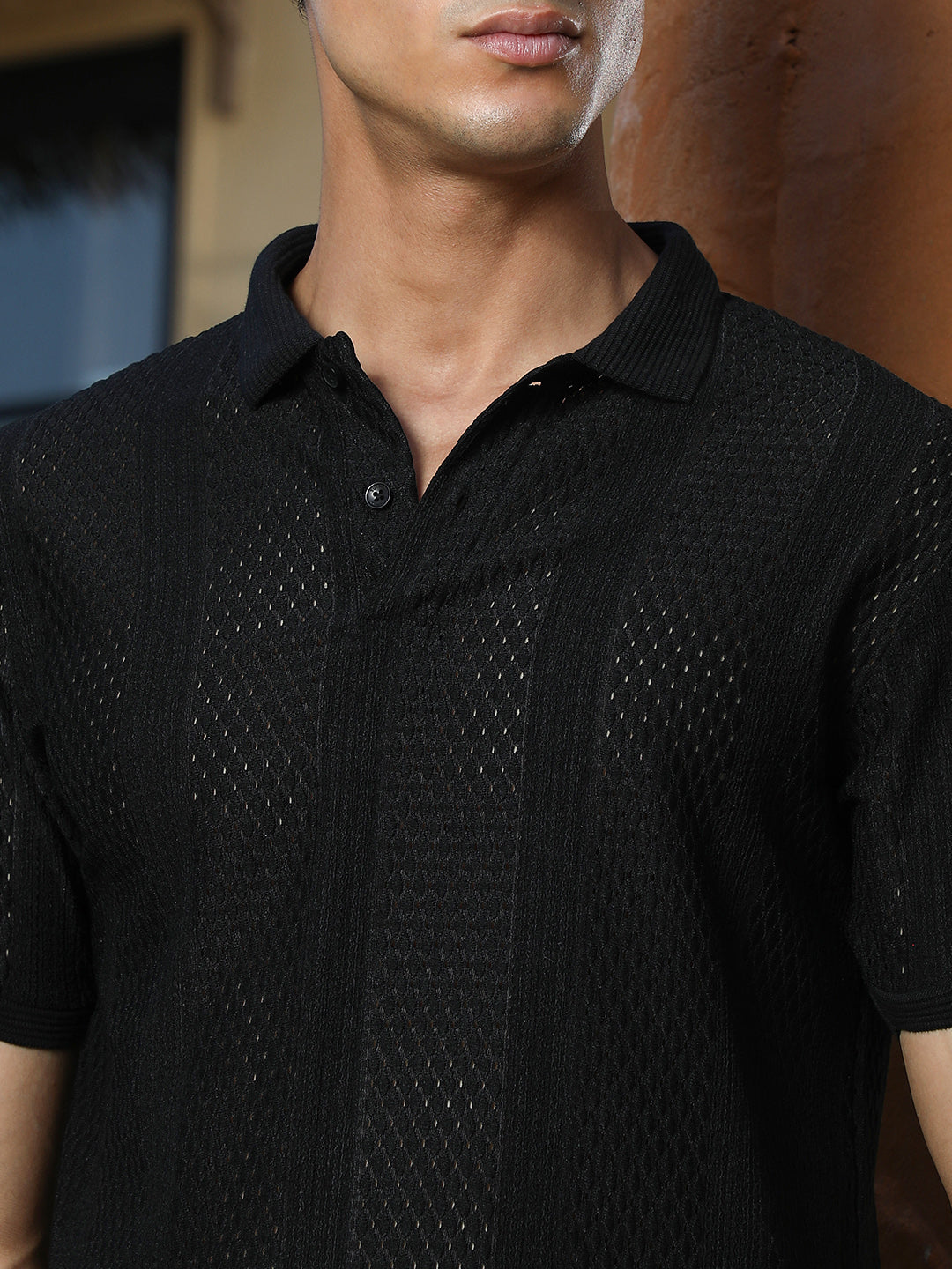 Men Cotton Blend Regular Solid T-Shirt
