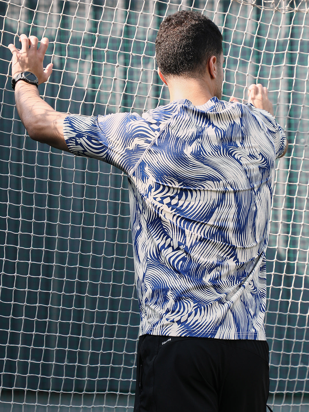 Men Man Made Fabric Regular Printed T-Shirt