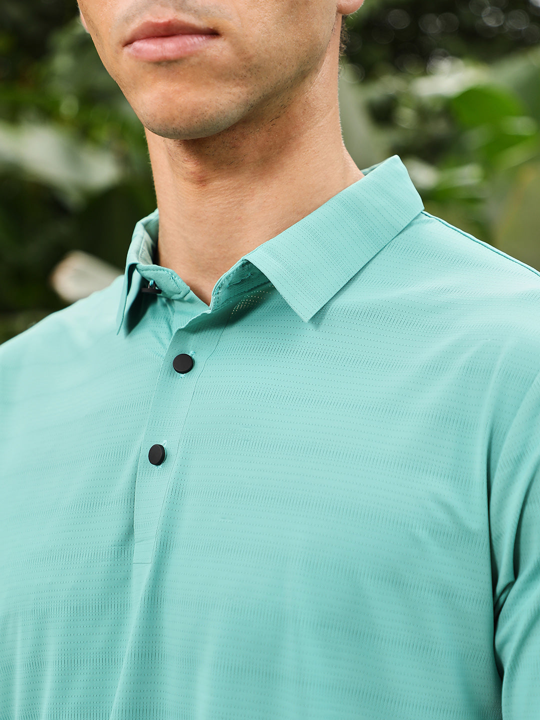 Men Nylon Blend Regular Solid T-Shirt