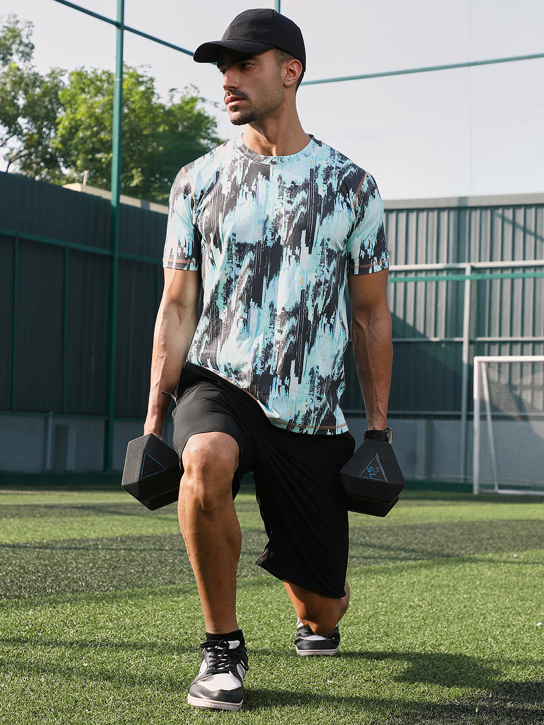 Men Man Made Fabric Regular Printed T-Shirt