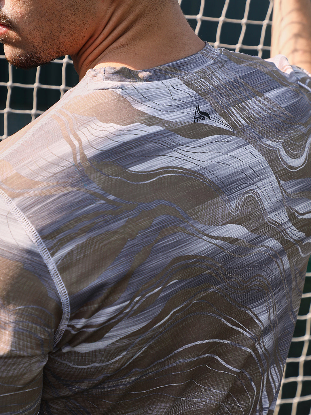 Men Man Made Fabric Regular Printed T-Shirt