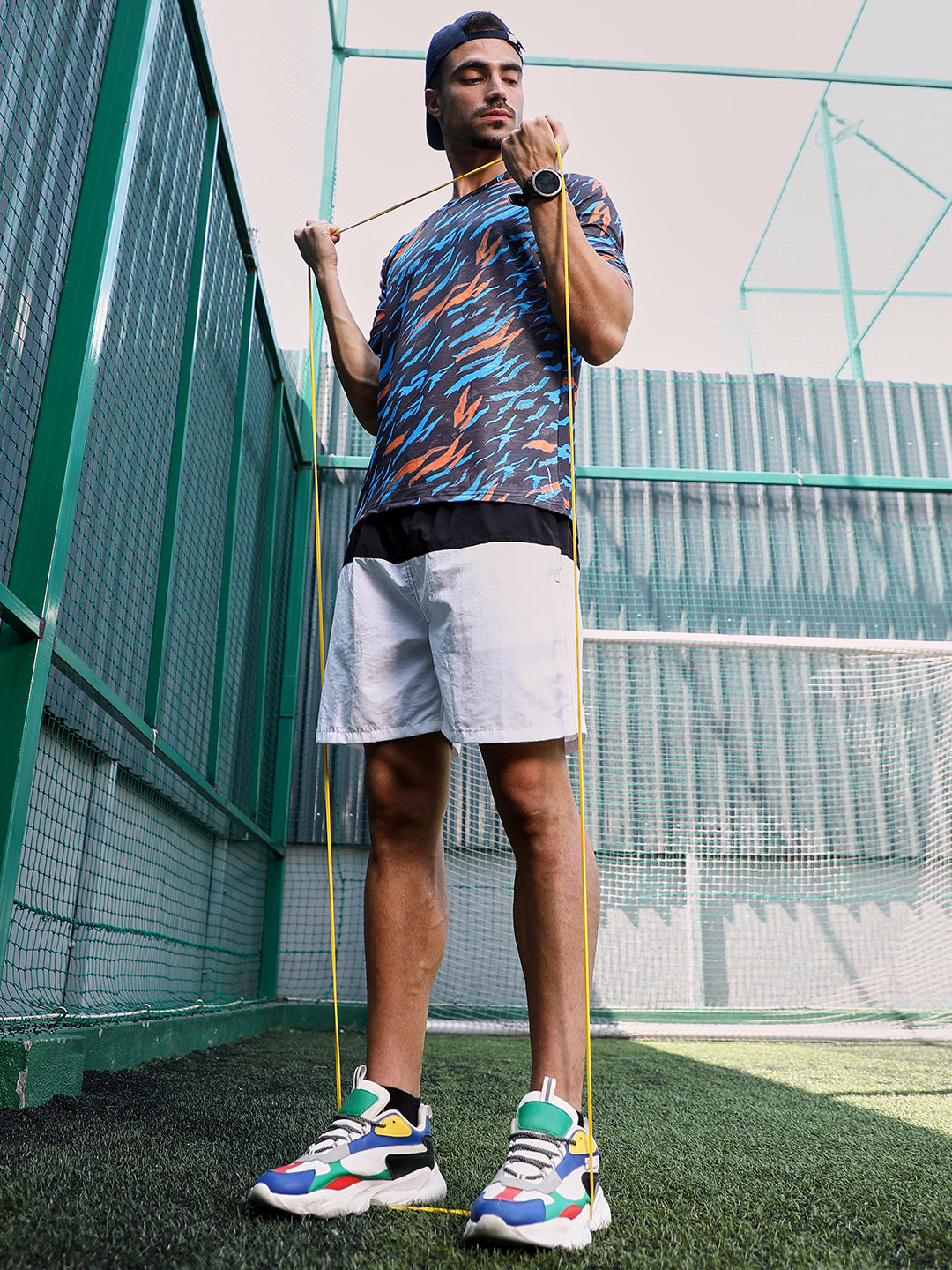 Men Man Made Fabric Regular Printed T-Shirt