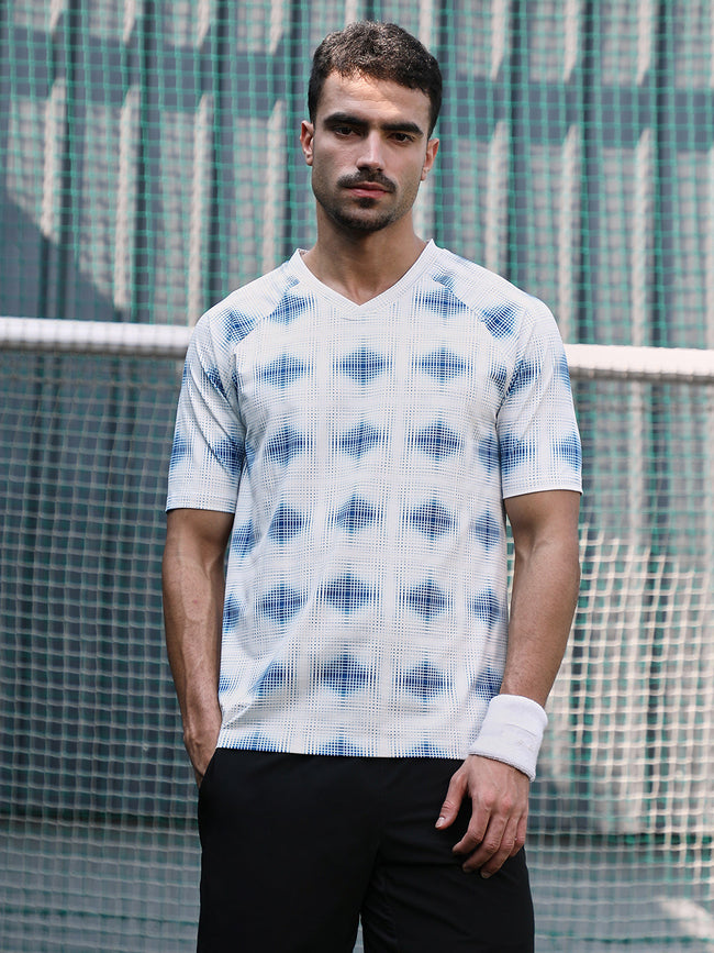 Men Man Made Fabric Regular Printed T-Shirt