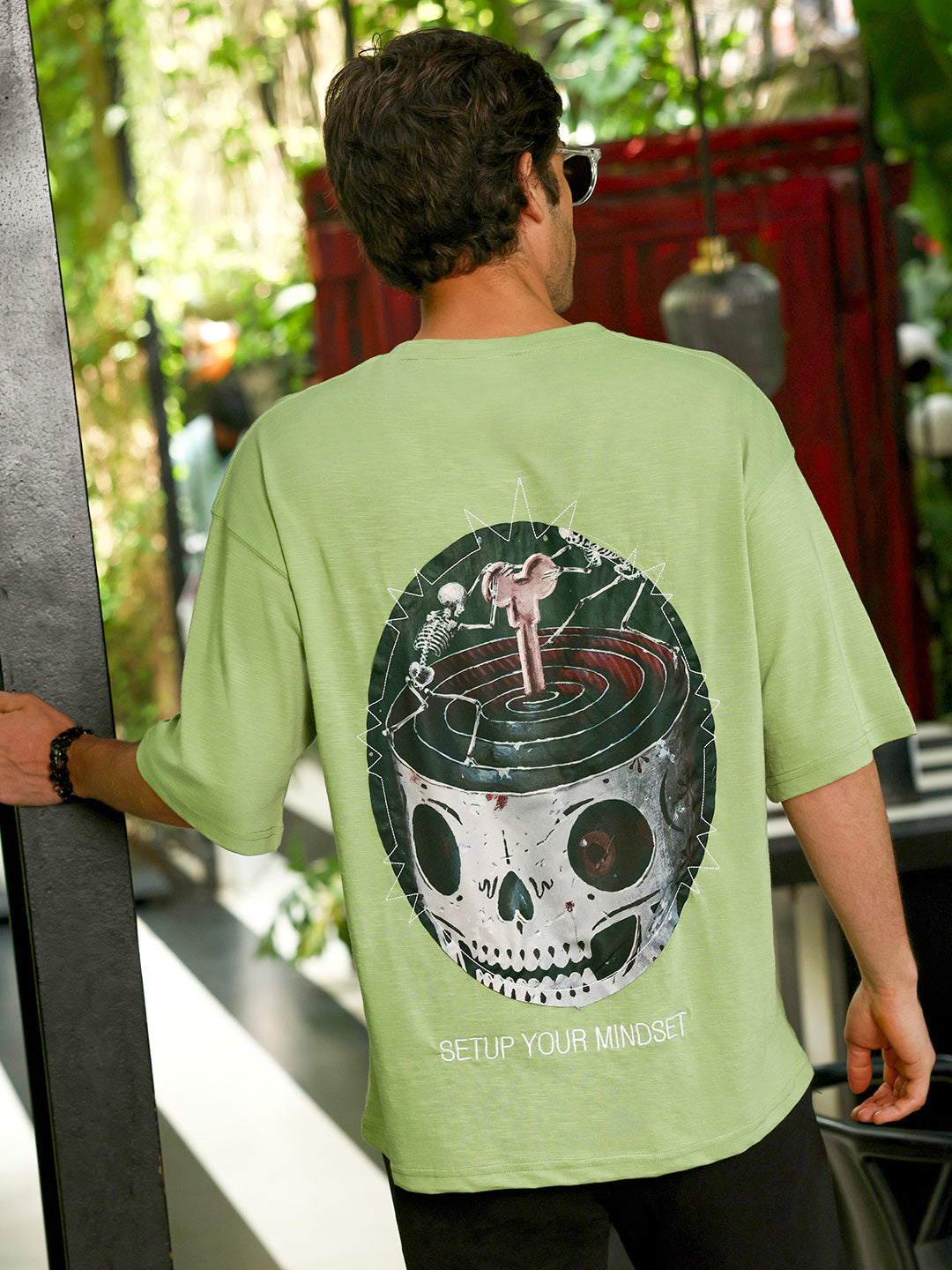 Men Cotton Blend Oversized Graphic T-Shirt