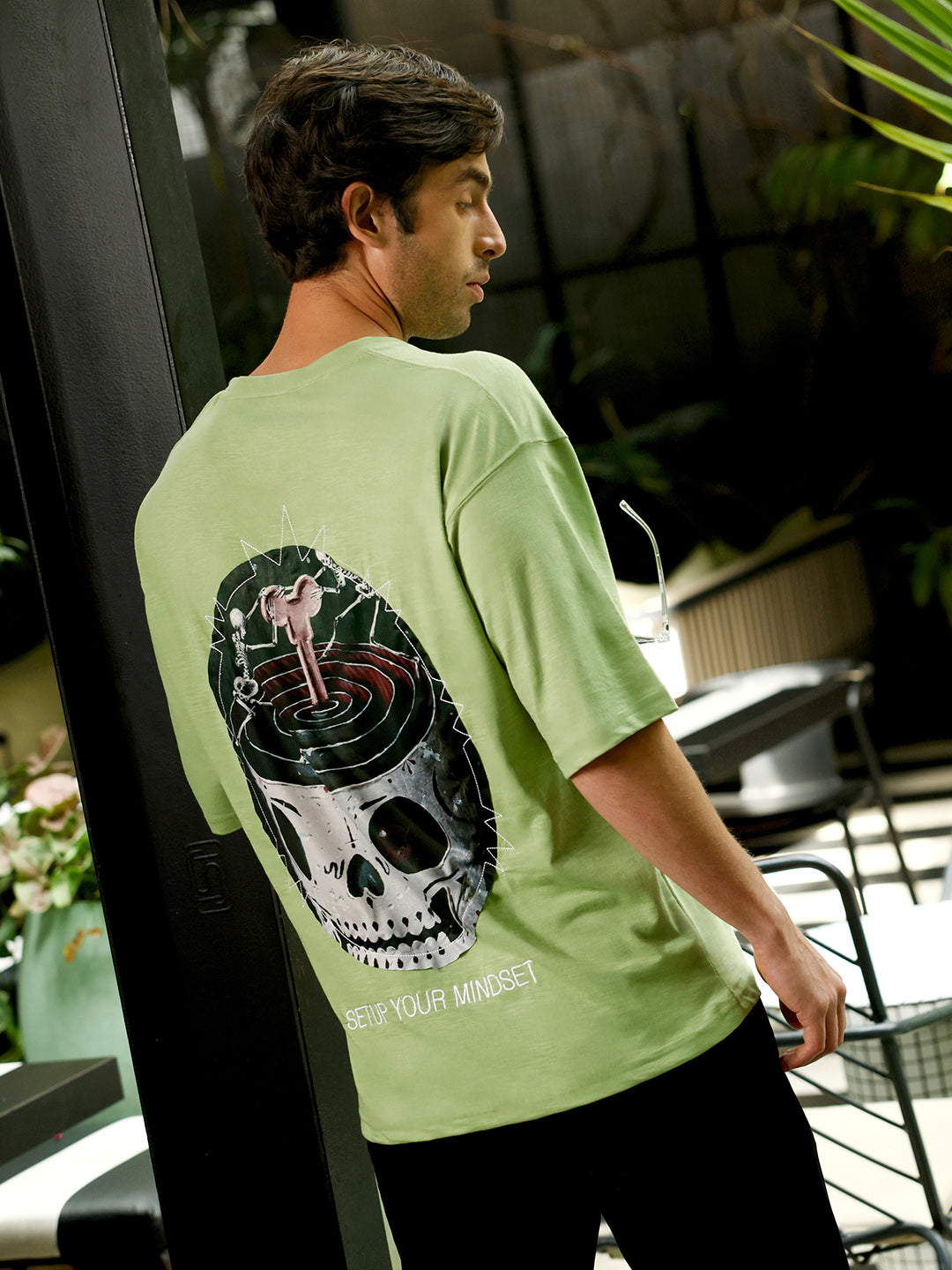 Men Cotton Blend Oversized Graphic T-Shirt