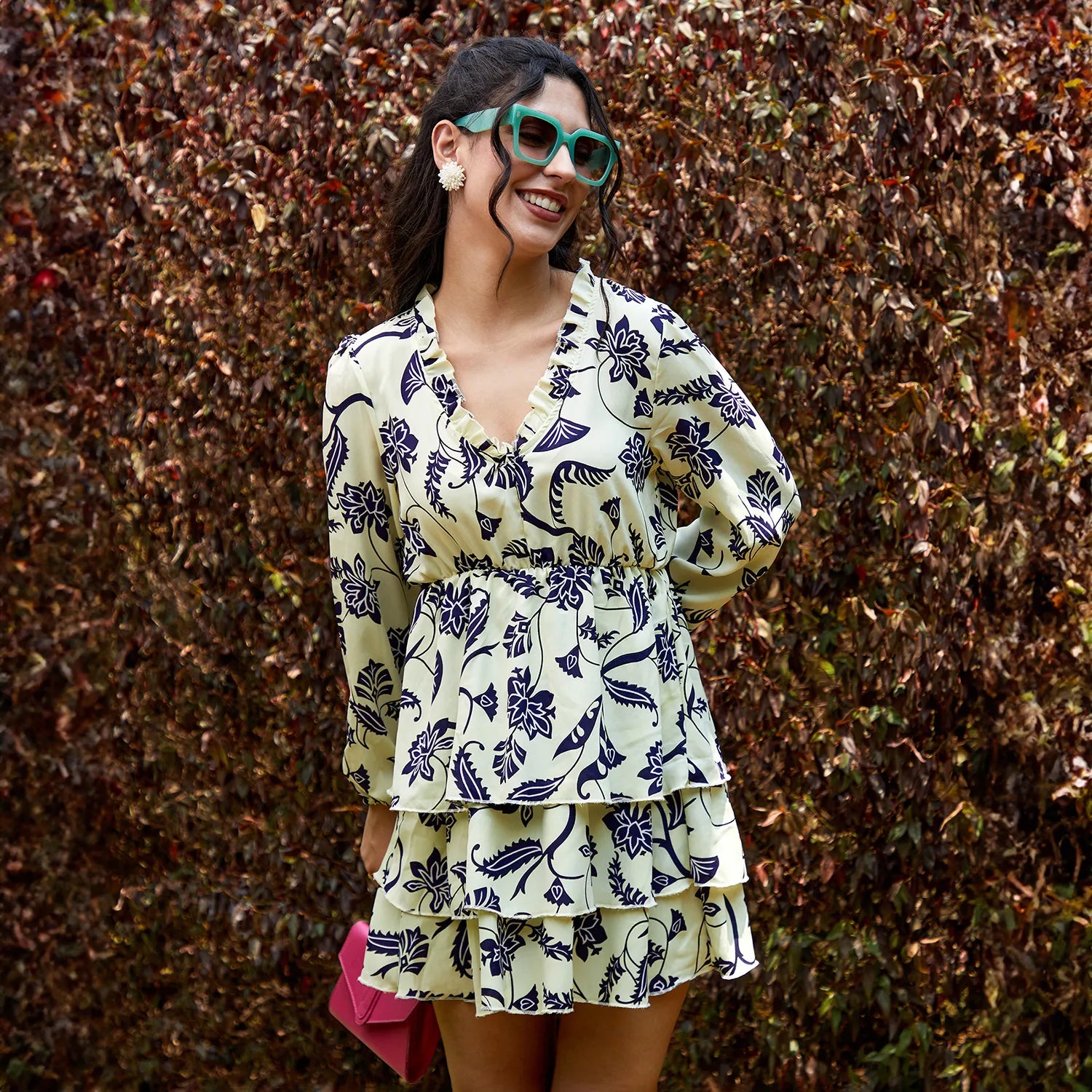 Women Multi Botanical Vines Dress