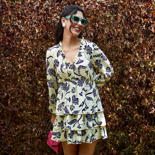 Women Multi Botanical Vines Dress