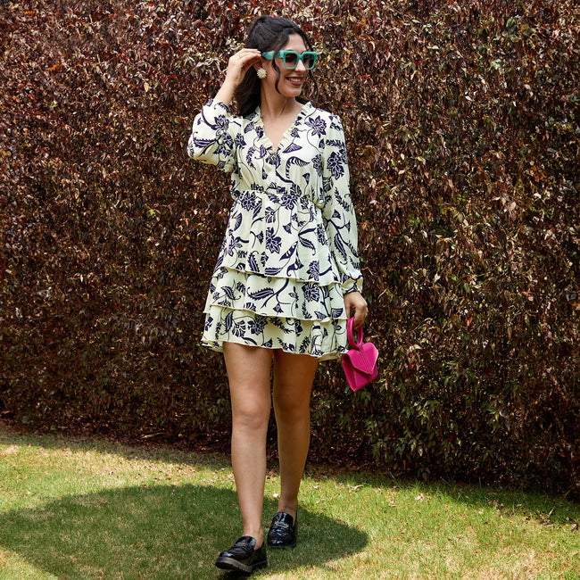 Women Multi Botanical Vines Dress